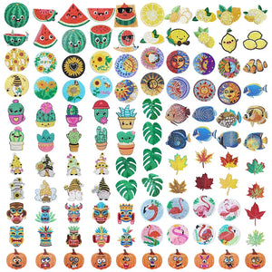 Cartoon Plants-Wooden Diamond Coaster
