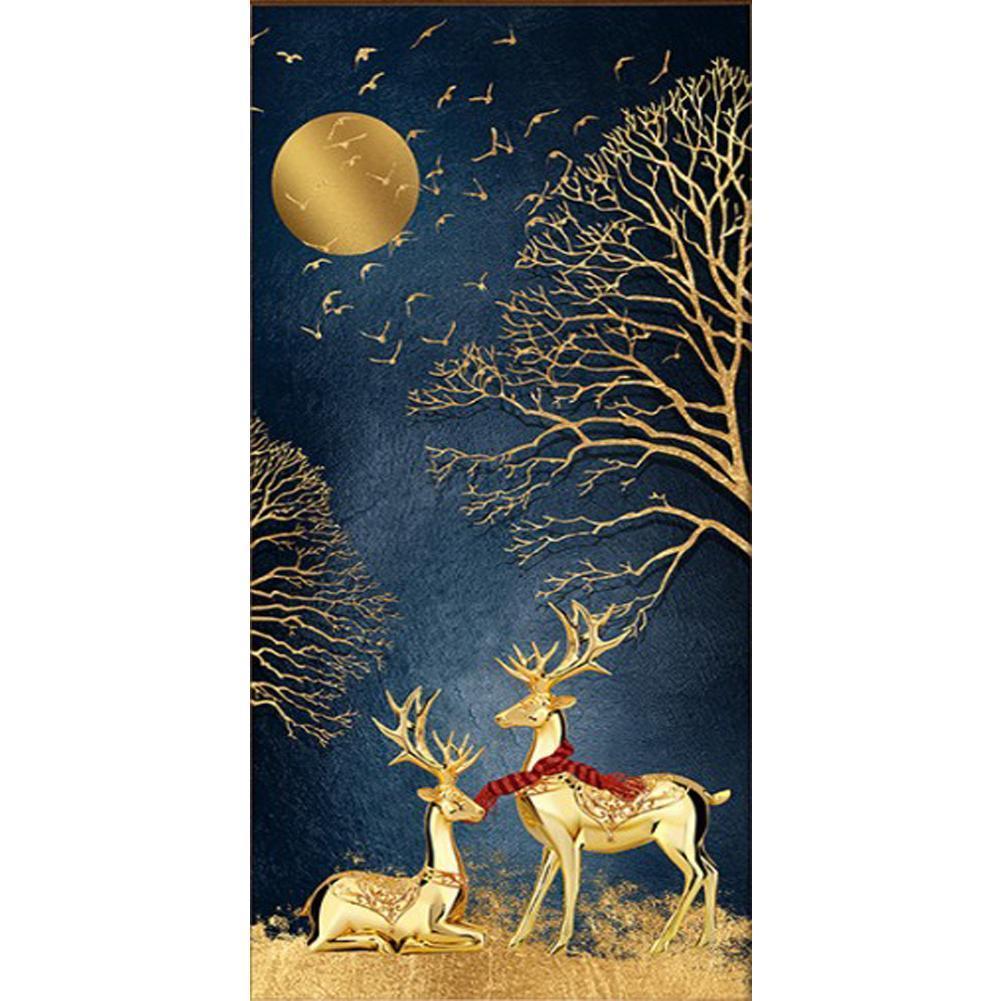 Gold Deer - Full Drill Diamond Painting - 45x85cm