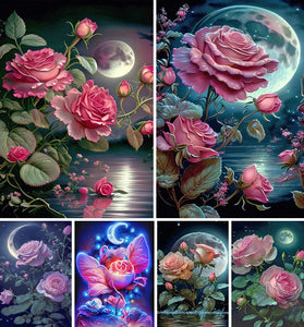 Moonlight Rose-Full Drill Diamond Painting