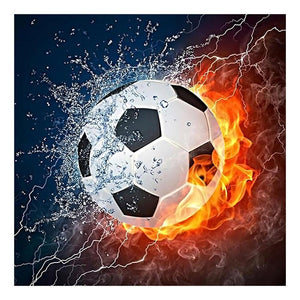 The football in water and fire - Full Drill Diamond Painting