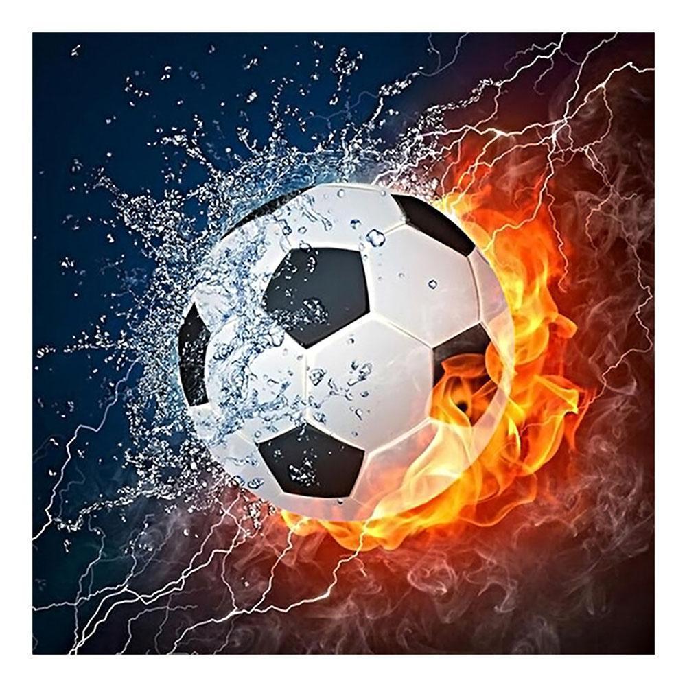 The football in water and fire - Full Drill Diamond Painting