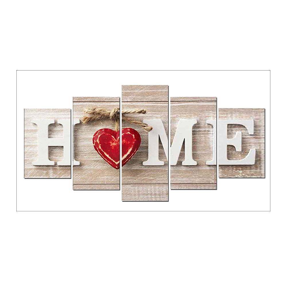 5-pictures Home - Full Drill Diamond Painting - 95x45cm