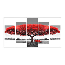 Load image into Gallery viewer, 5-pictures Red Tree - Full Drill Diamond Painting - 95x45cm
