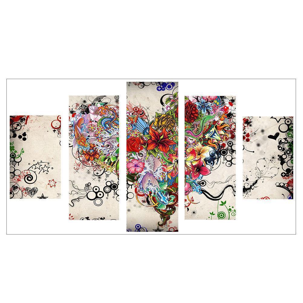 5-pictures Heart - Full Drill Diamond Painting - 95x45cm