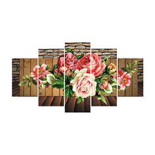 Load image into Gallery viewer, 5-pictures Flower - Full Drill Diamond Painting - 95x45cm
