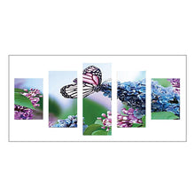 Load image into Gallery viewer, 5-pictures Butterfly Flowers - Full Drill Diamond Painting - 95x45cm
