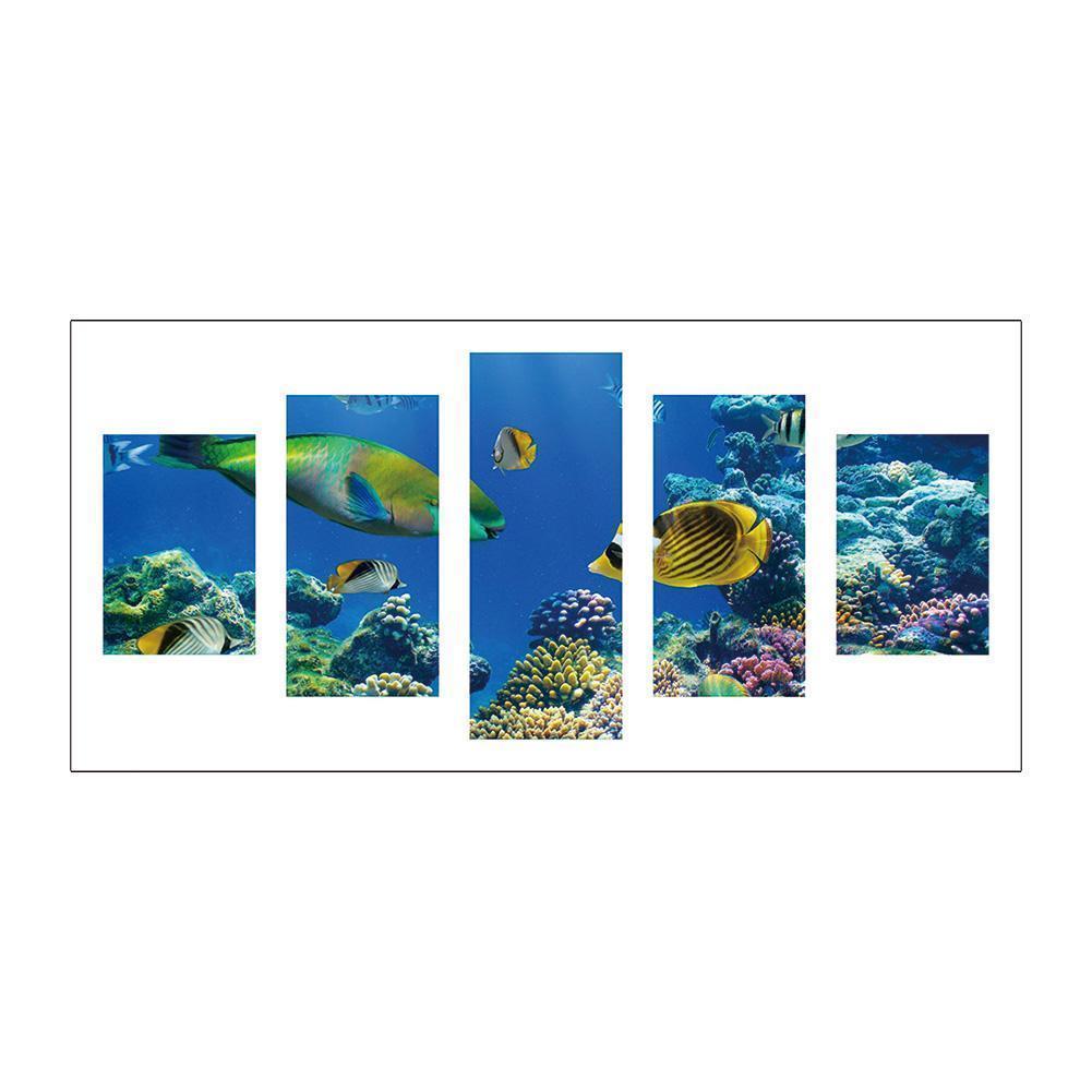 5-pictures Marine Organism - Full Drill Diamond Painting - 95x45cm