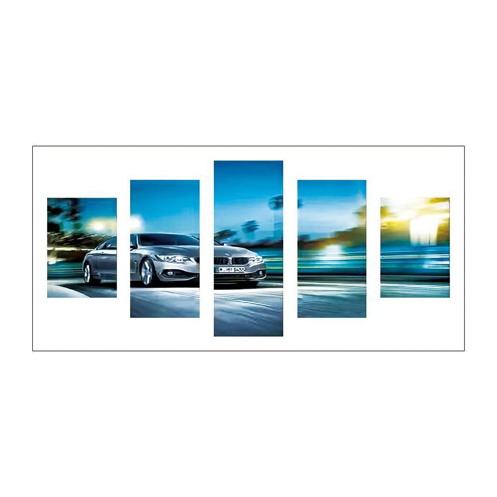 5-pictures Car - Full Drill Diamond Painting - 95x45cm