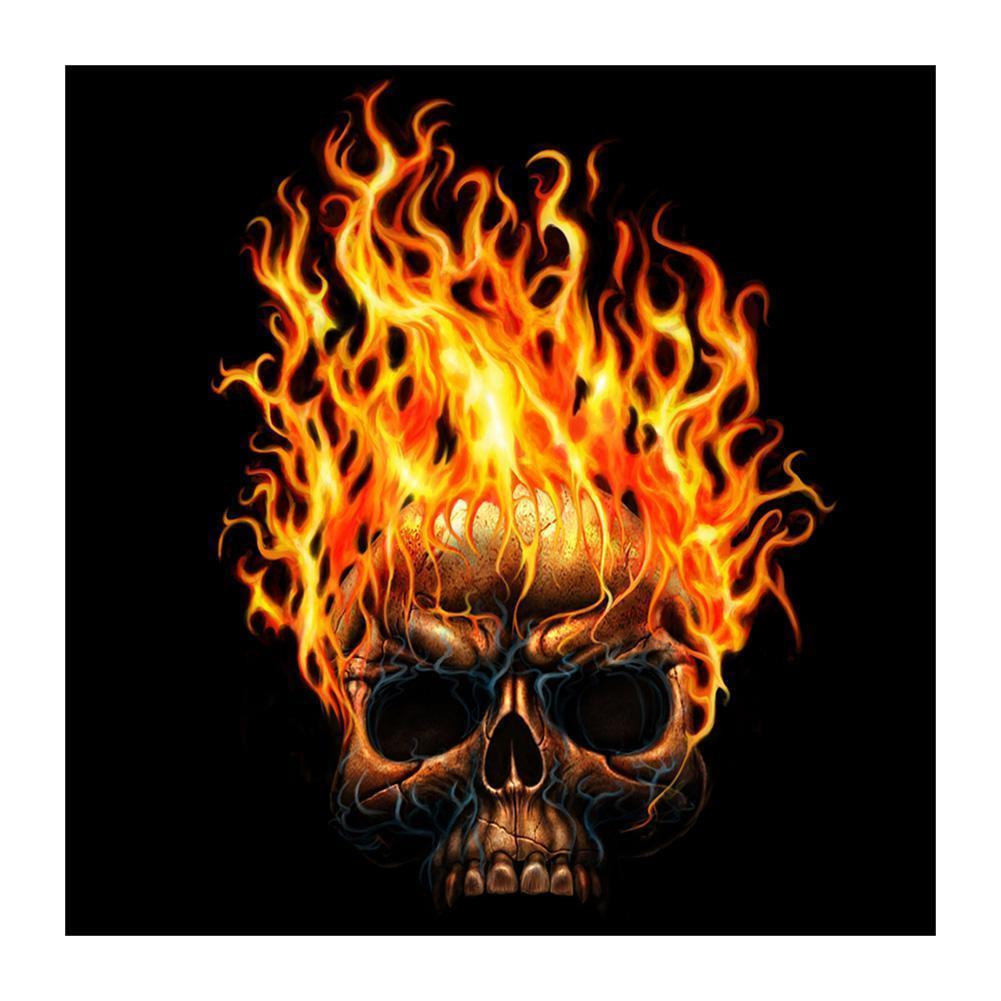 Flaming Skull - Full Drill Diamond Painting
