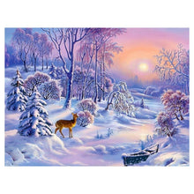Load image into Gallery viewer, Deer in Snow - Full Drill Diamond Painting

