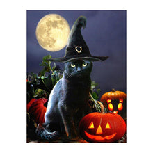Load image into Gallery viewer, Halloween Black Cat - Full Drill Diamond Painting
