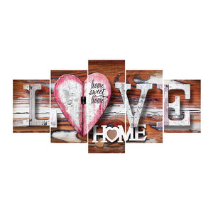 5-pictures LOVE - Full Drill Diamond Painting - 95x45cm