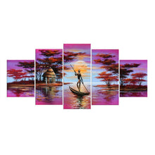 Load image into Gallery viewer, 5-pictures Rowing - Full Drill Diamond Painting - 95x45cm
