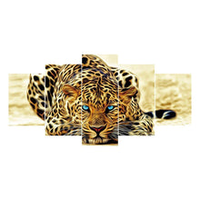 Load image into Gallery viewer, 5-pictures Leopard - Full Drill Diamond Painting - 95x45cm
