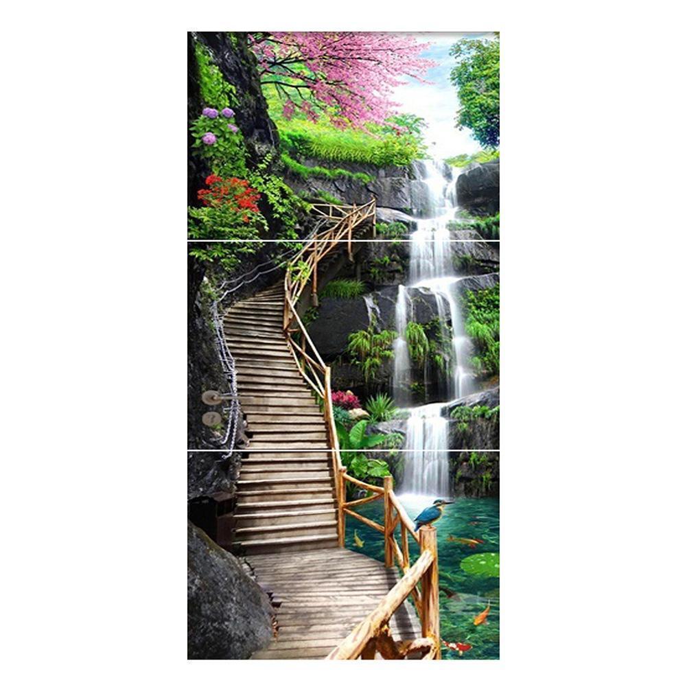 3-pictures Ladder - Full Drill Diamond Painting - 40x80cm