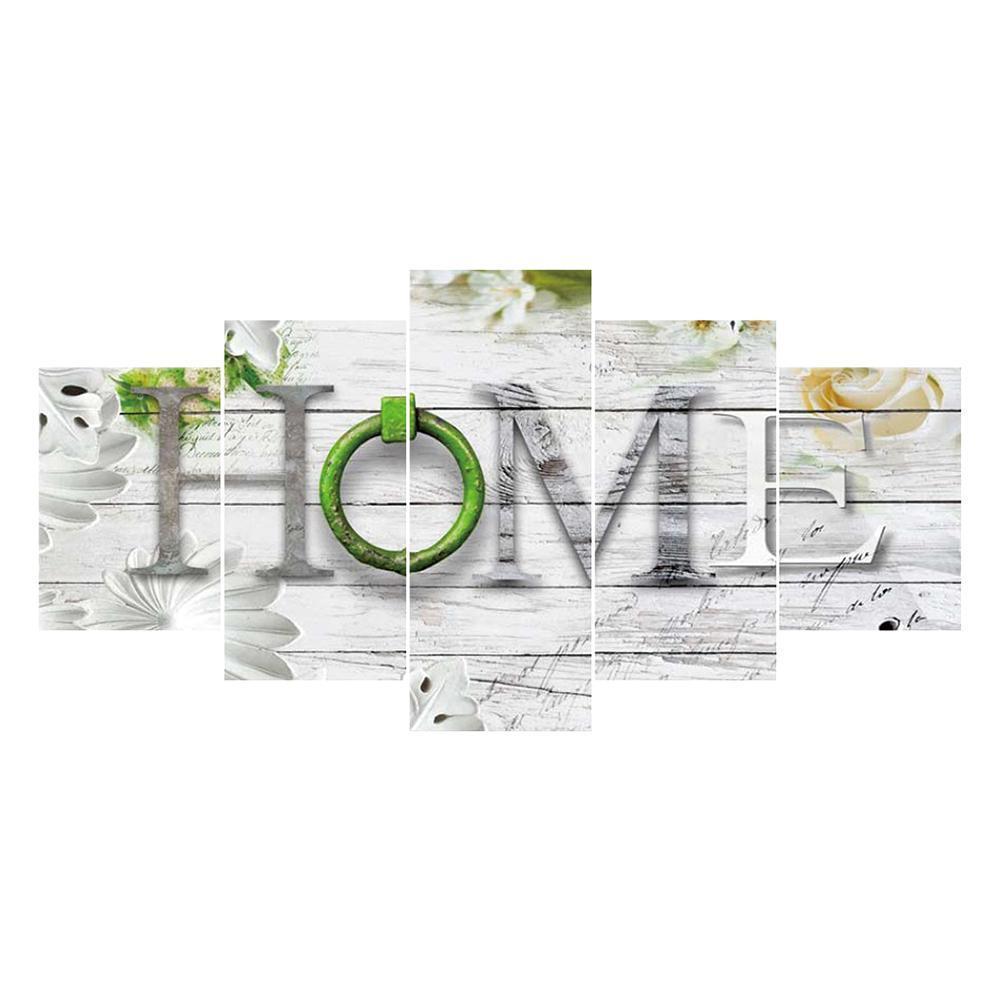 5-pictures Home - Full Drill Diamond Painting - 95x45cm