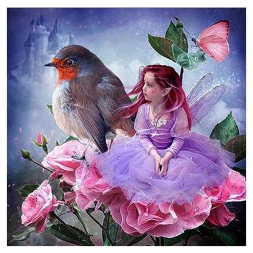 Girl Bird - Full Drill Diamond Painting