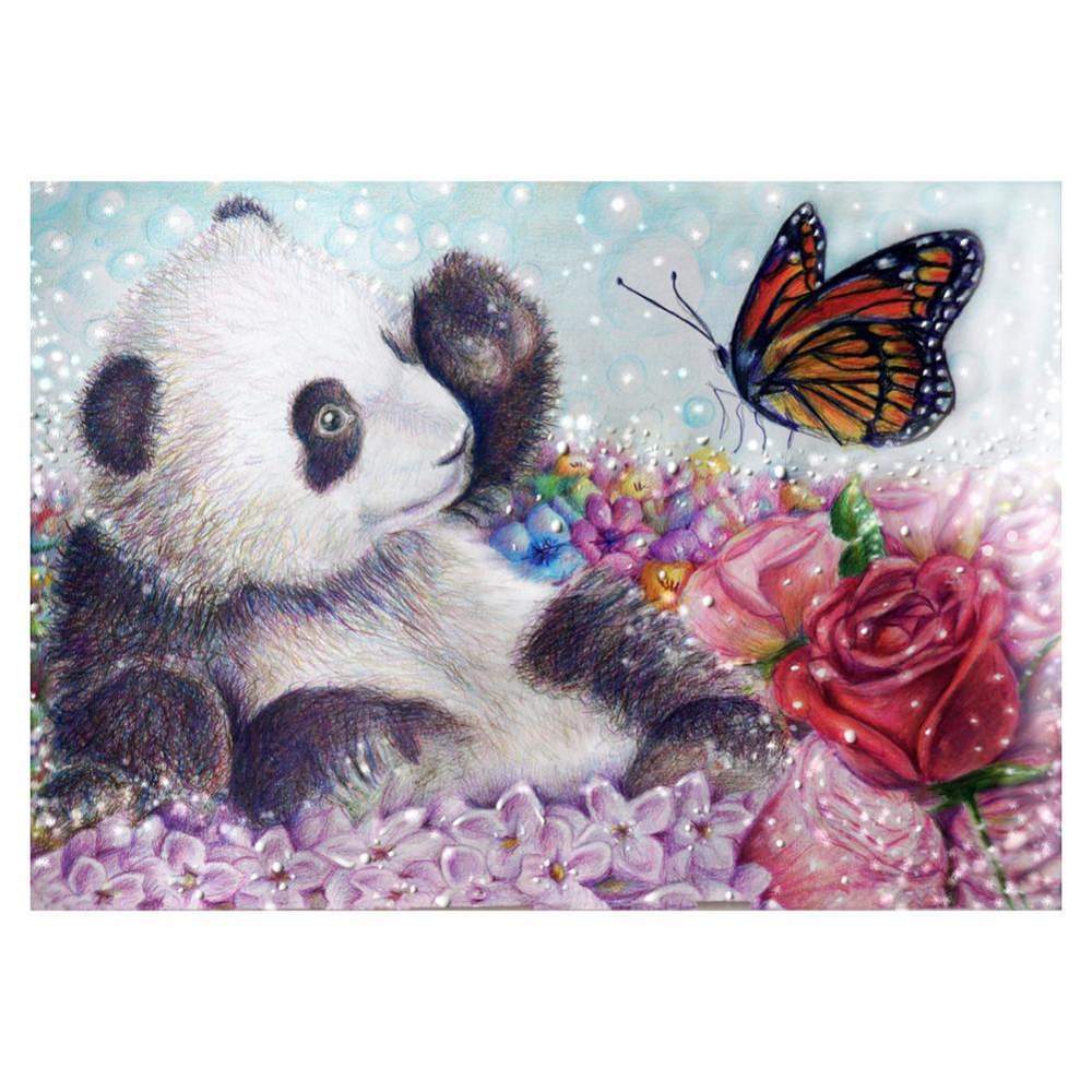 Panda Butterfly fLOWER - Full Drill Diamond Painting