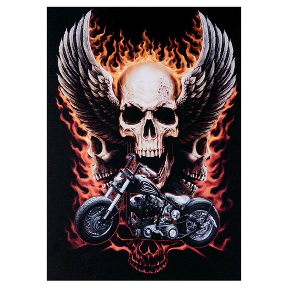Skull motorcycle - Full Drill Diamond Painting