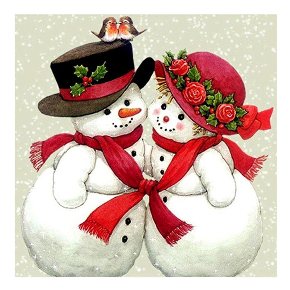 Snowman Couple - Full Drill Diamond Painting