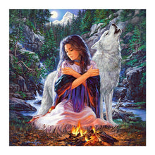 Load image into Gallery viewer, Wolf Girl - Full Drill Diamond Painting
