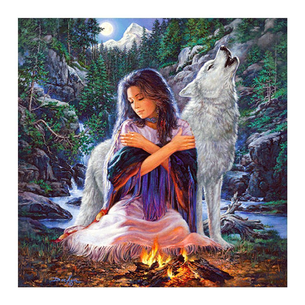 Wolf Girl - Full Drill Diamond Painting