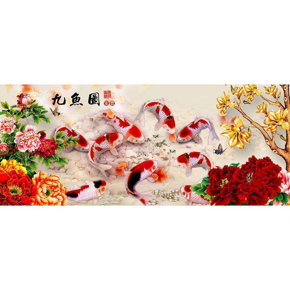 9 Fishes - Full Drill Diamond Painting - 80x35cm