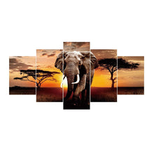 Load image into Gallery viewer, 5-pictures Elephant - Full Drill Diamond Painting - 95x45cm
