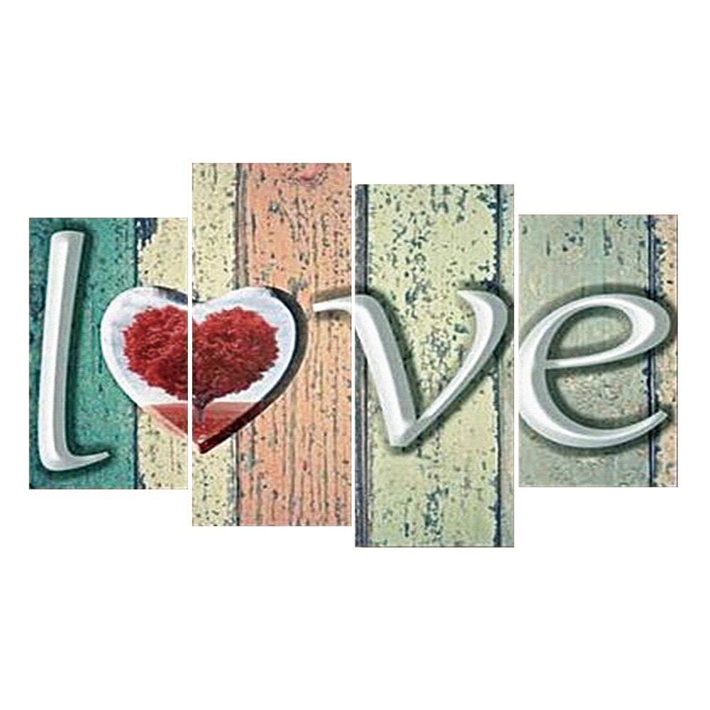 4-pictures Love - Full Drill Diamond Painting - 80x45cm