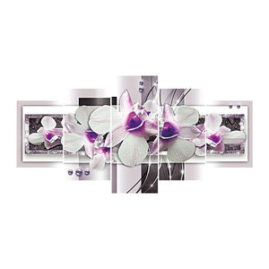 5-pictures Butterfly - Full Drill Diamond Painting - 95x45cm
