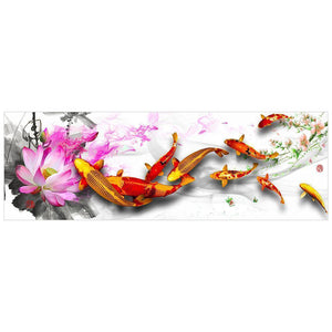 Happy Carp Fish - Full Drill Diamond Painting - 80x30cm