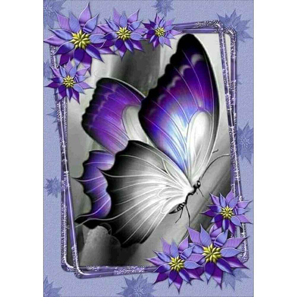 Purple Butterfly  - Full Drill Diamond Painting