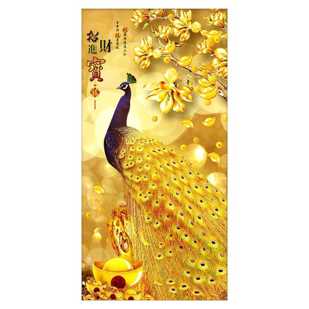 Peacock - Full Drill Diamond Painting - 50x95cm