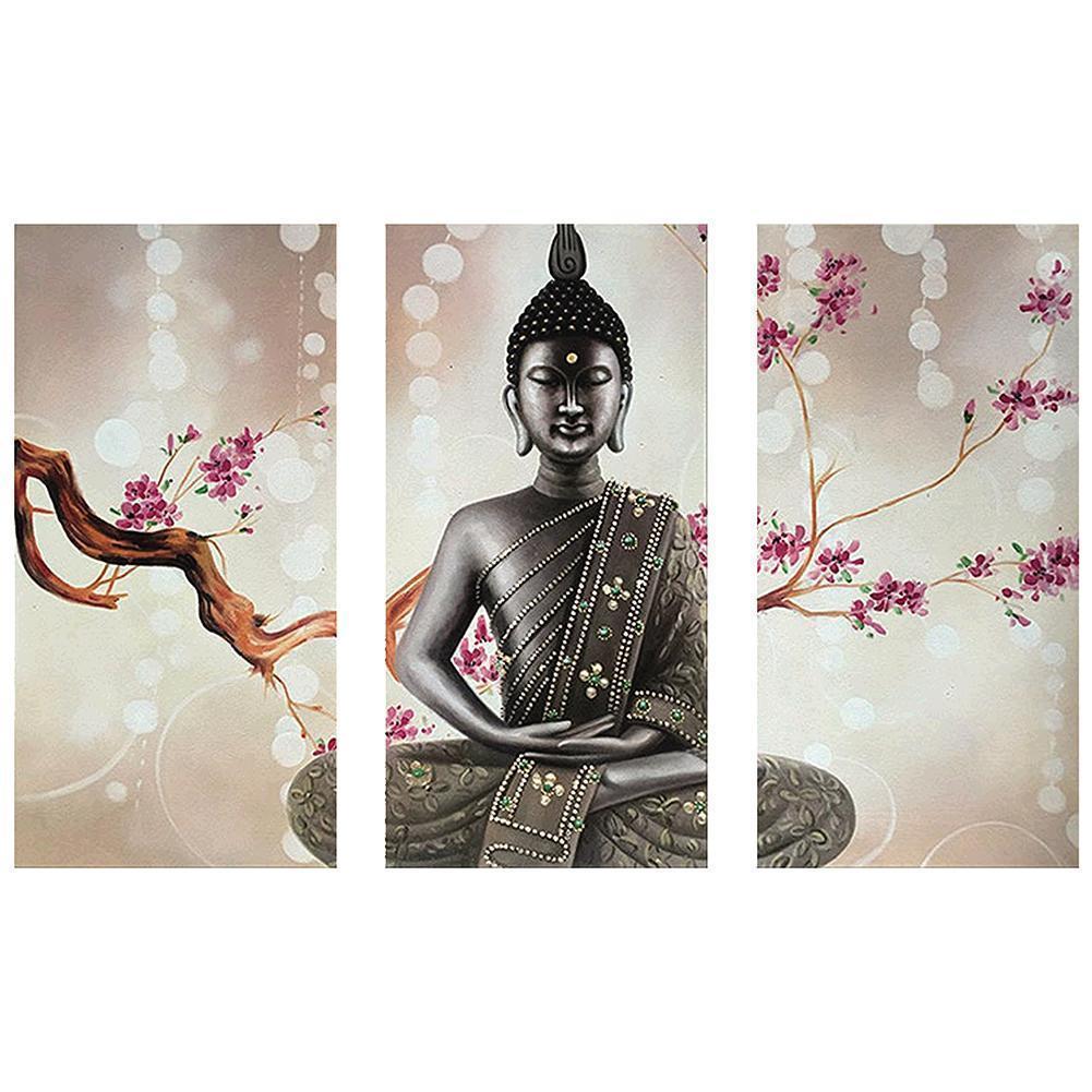 3-pictures Buddha - Full Drill Diamond Painting - 90x55cm