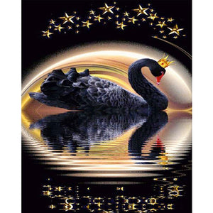Crown Black Swan - Full Drill Diamond Painting