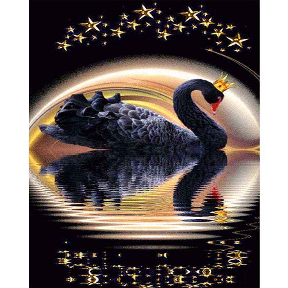 Crown Black Swan - Full Drill Diamond Painting