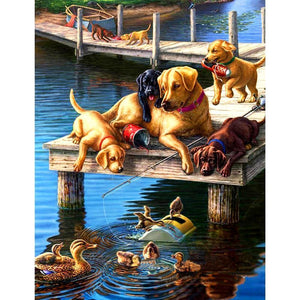 Dogs Ducks - Full Drill Diamond Painting