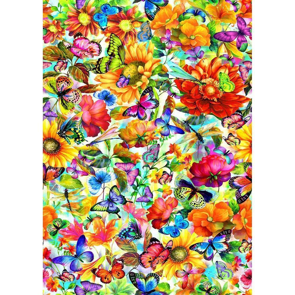 Colorful Flower Butterfly - Full Drill Diamond Painting