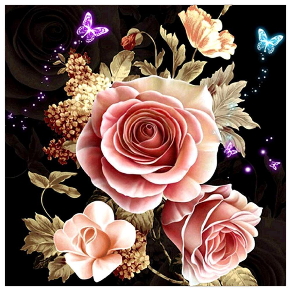 Flowers Butterfly - Full Drill Diamond Painting