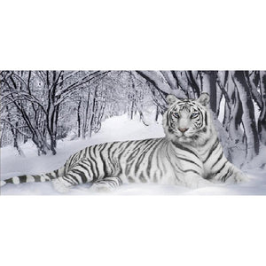 Snow Tiger - Full Drill Diamond Painting - 90x45cm