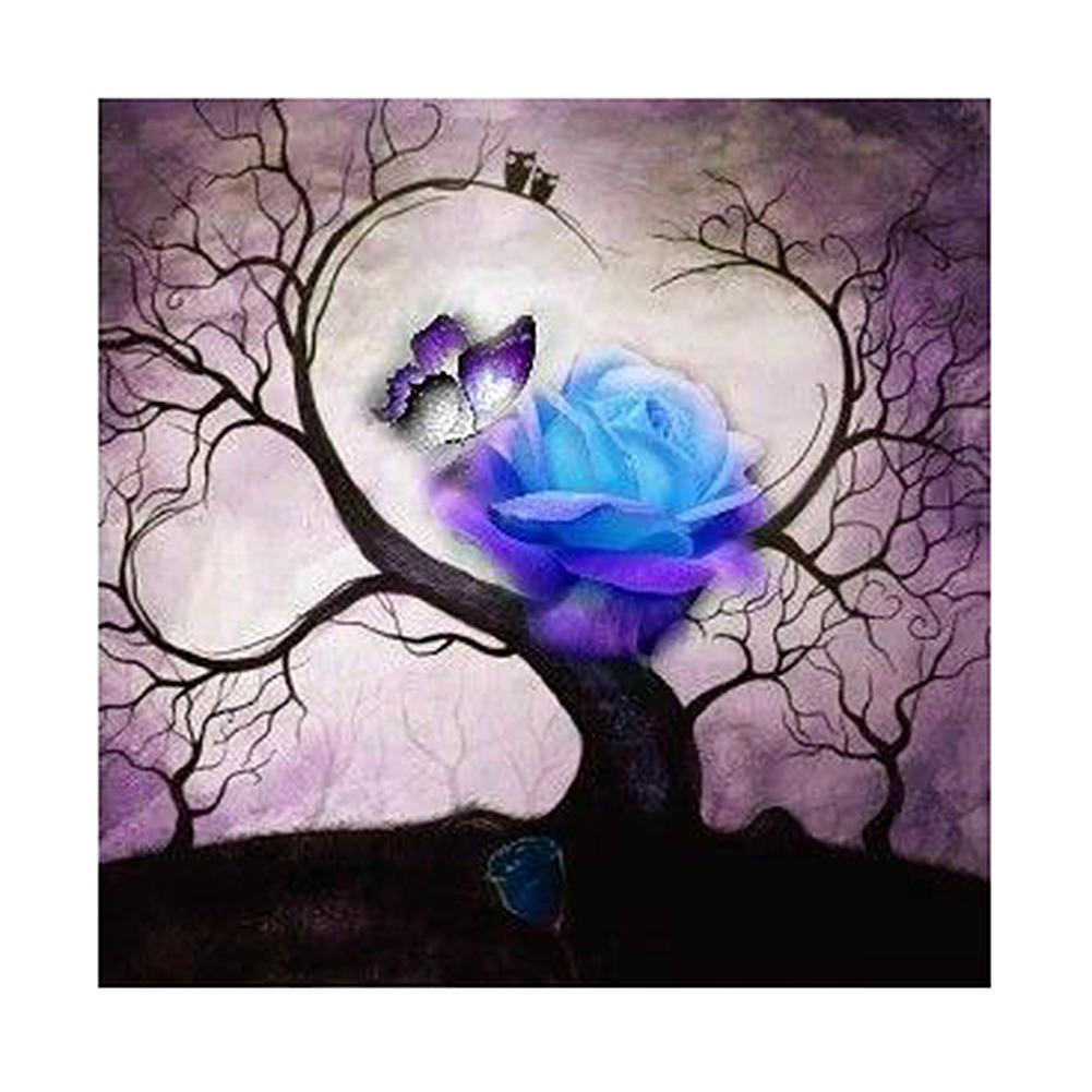 Love Tree Butterfly Flower - Full Drill Diamond Painting