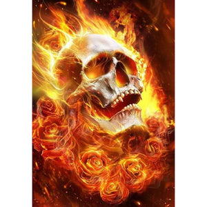 Fire Skull - Full Drill Diamond Painting