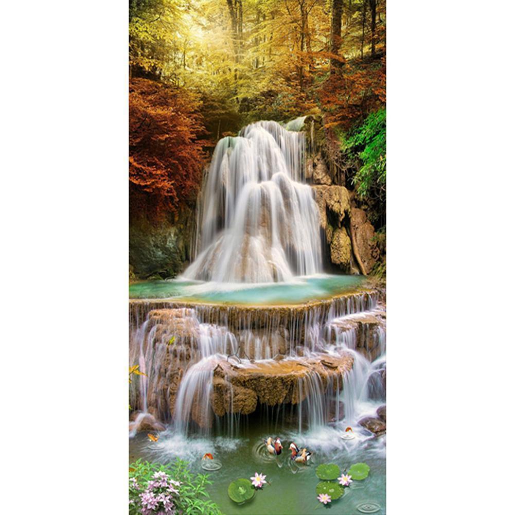 Waterfall Landscape - Full Drill Diamond Painting - 85x45cm