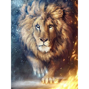 Flame Lion - Full Drill Diamond Painting
