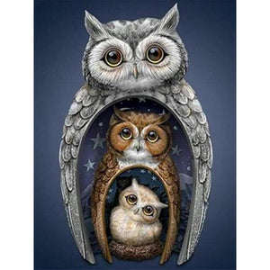 Bird Family - Full Drill Diamond Painting - 33x44cm