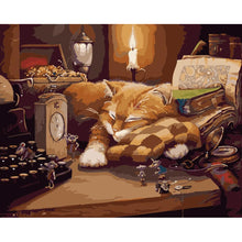 Load image into Gallery viewer, Sleeping Cat - Full Drill Diamond Painting
