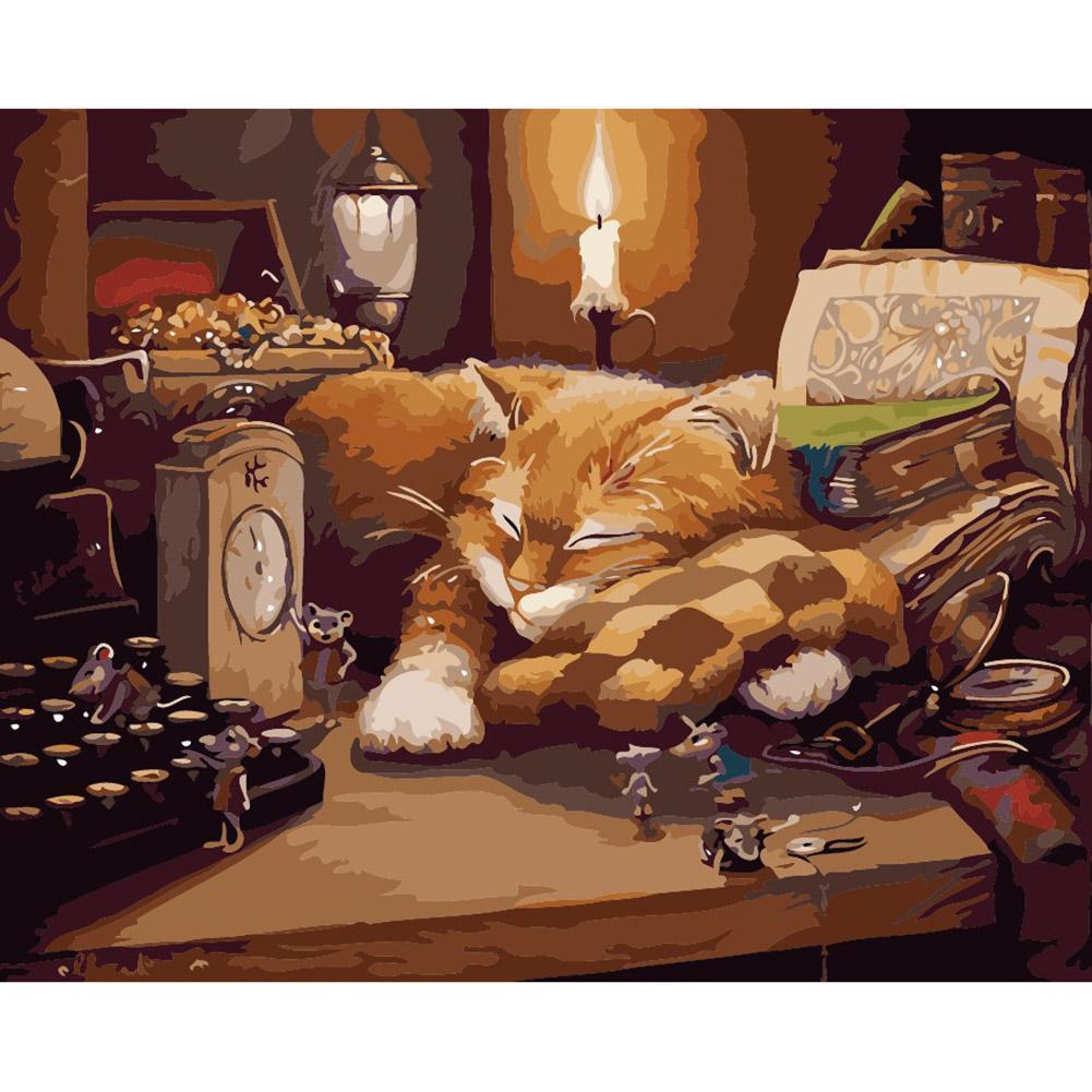 Sleeping Cat - Full Drill Diamond Painting