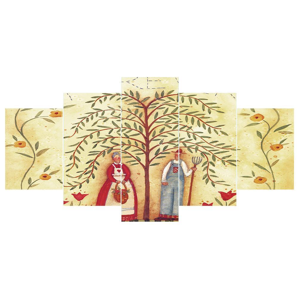 5-pictures Couple - Full Drill Diamond Painting - 95x45cm
