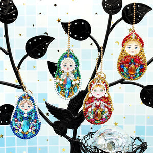 5pcs Matryoshka DIY Keychain