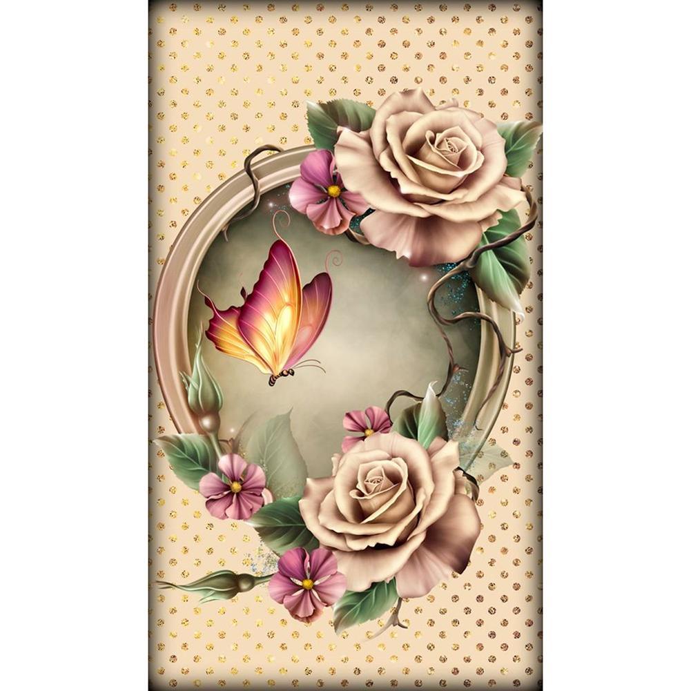 Flower Butterfly - Full Drill Diamond Painting - 30x48cm